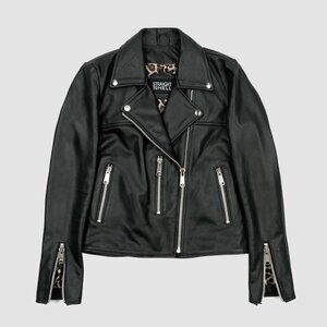 Straight to Hell Bristol Leather Jacket - Lightweight w/ Leopard Print Lining 3X